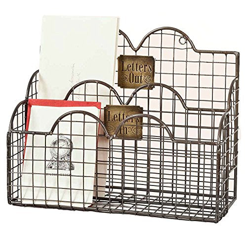 Letters In Mail Caddy - Aged Nickel