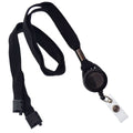 Specialist Id Comfort Black Breakaway Lanyard & Retractable Badge Reel Combo - Stretchy Neck Strap With Retracting Reel Cord For