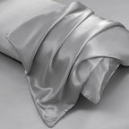 Aormenzy Satin Body Pillow Cover Set Of 2, 20X54 Inches Silver Grey Body Pillow Case For Adults, Silky Soft & Cooling Body Pillo
