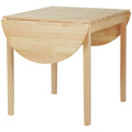 HOMCOM 55 Solid Wood Kitchen Table, Drop Leaf Tables for Small Spaces, Folding Dining Table, Natural