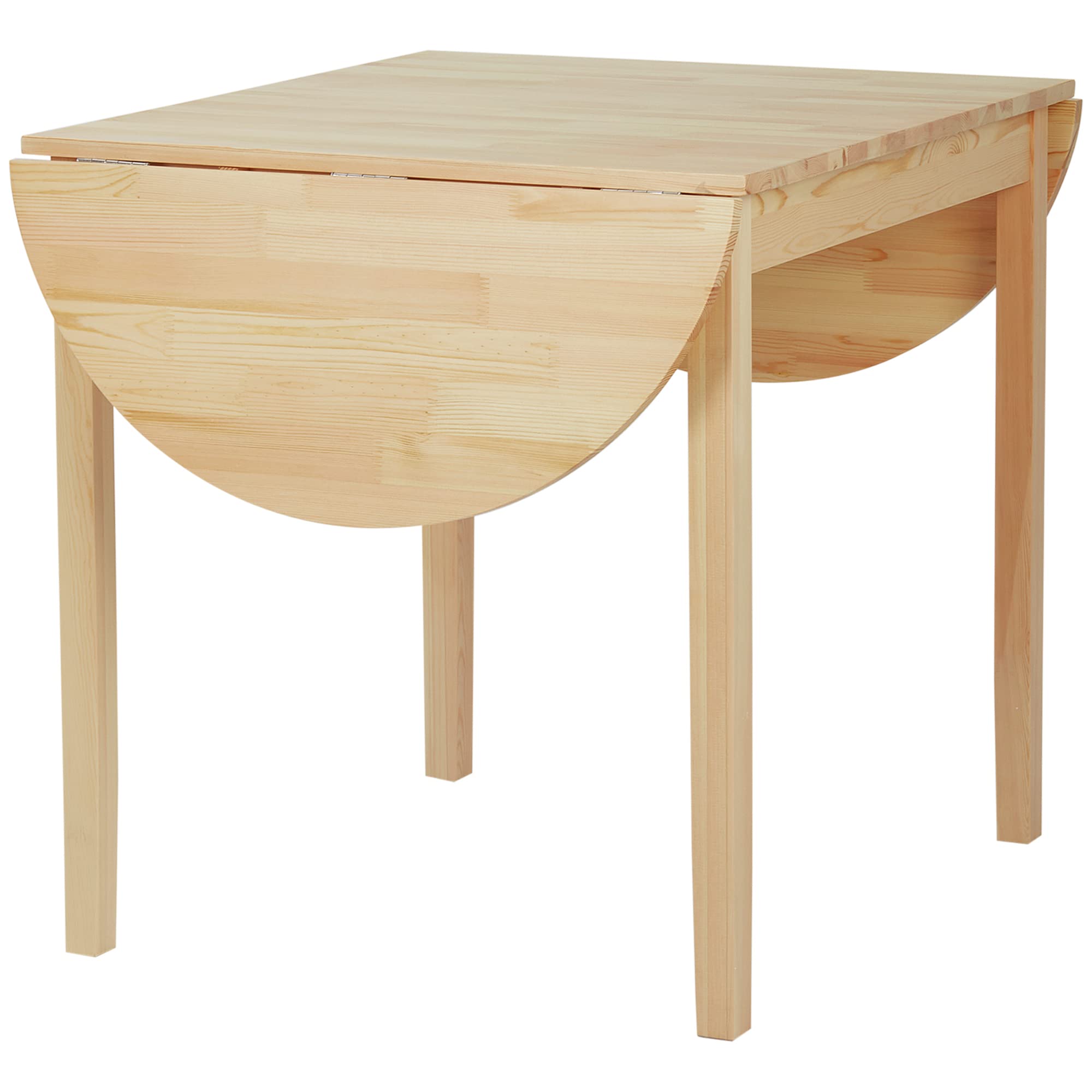 HOMCOM 55 Solid Wood Kitchen Table, Drop Leaf Tables for Small Spaces, Folding Dining Table, Natural