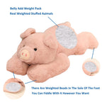 Doireum Weighted Pig Stuffed Animal Toy, 30cm Pink Plush Throw Pillow for Kids