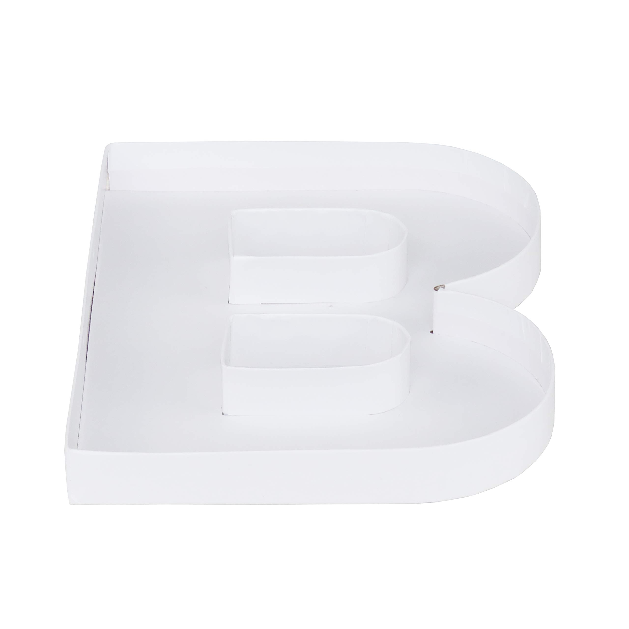 WENPACK 8 Small Fillable Cardboard Letter Shaped Paper Mache Cutouts Candy Tray Food Container (B)