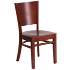 Flash Furniture Lacey Series Solid Back Mahogany Wood Restaurant Chair