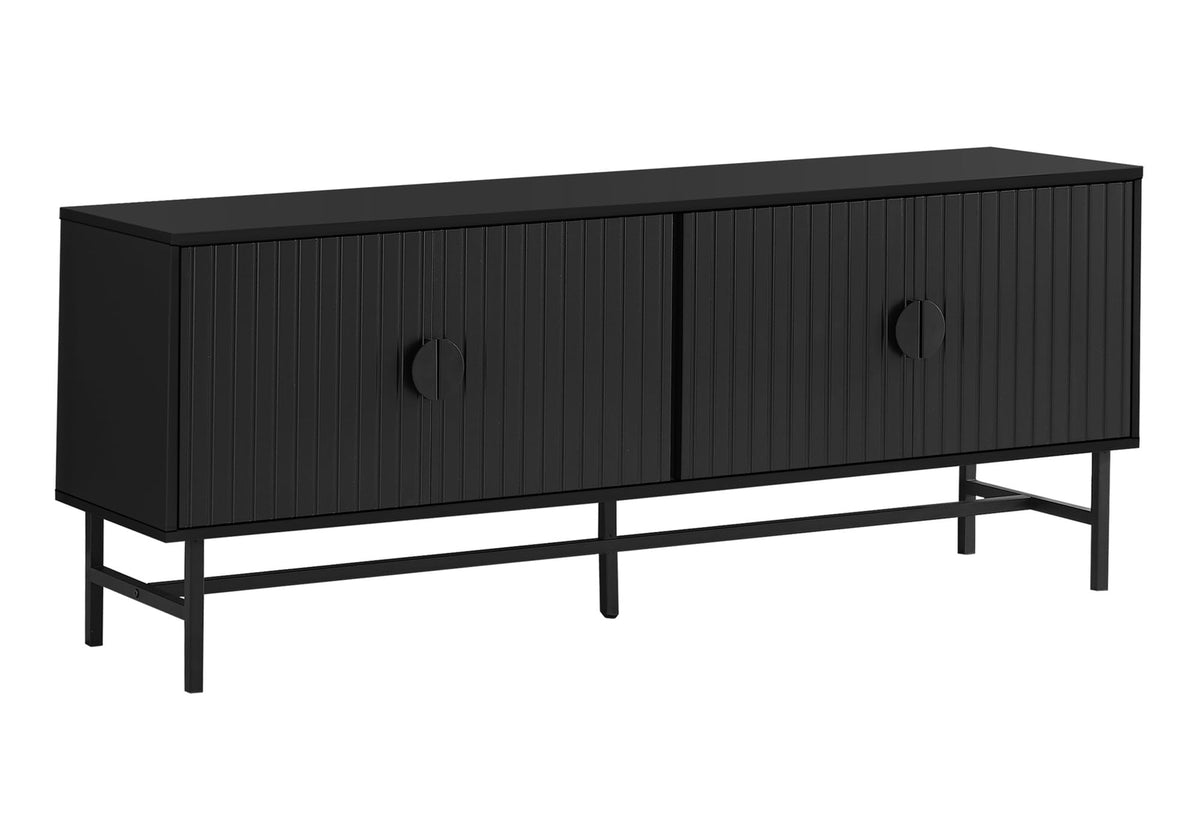 Monarch Specialties I 2733 Tv Stand, 60 Inch, Console, Media Entertainment Center, Storage Cabinet, Living Room, Bedroom, Black