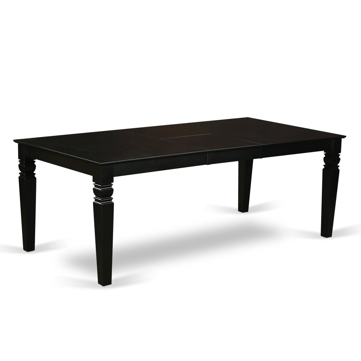 East West Furniture Lgab7-Blk-61 7 Piece Dining Table Set Consist Of A Rectangle Butterfly Leaf Table And 6 Baked Bean Faux Leather Upholstered Chairs, 42X84 Inch, Black