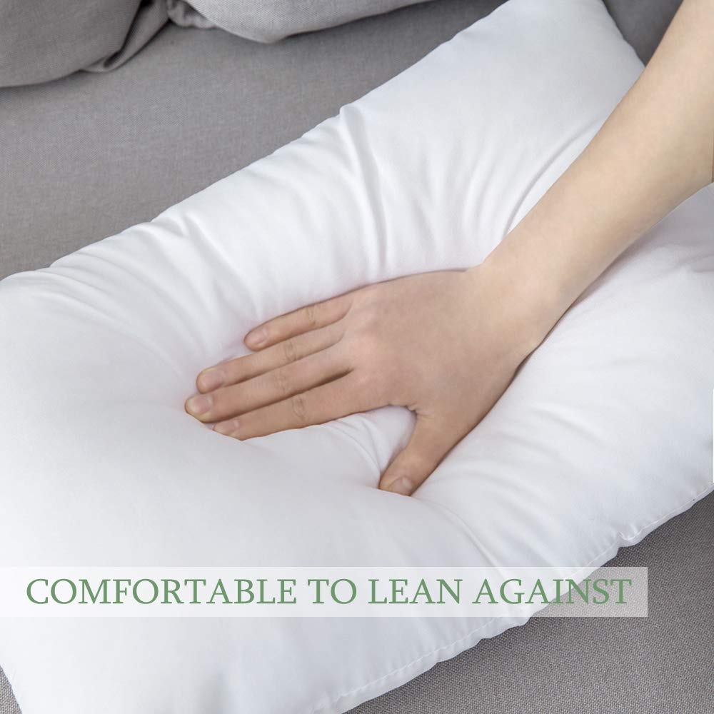 MIULEE Throw Pillow Insert 12x20 Inch Polyester White Decorative Cushion Stuffer for Couch Sofa Bed