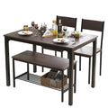 soges Dining Table Set for 4, 43.3 inch Kitchen Table Set with Chairs and Bench, 4 Piece Dining Room Table Set for Small Space, 