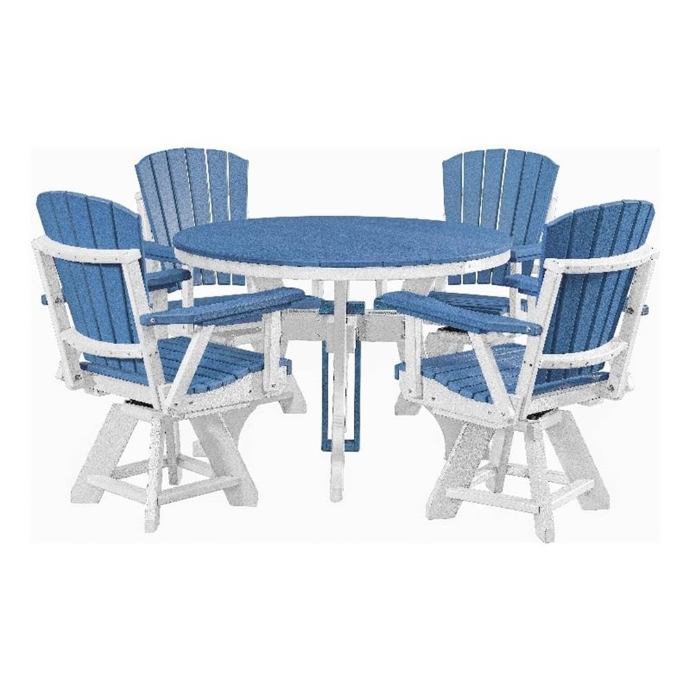 American Furniture Classics Round Set, Dining Height, Blue And White