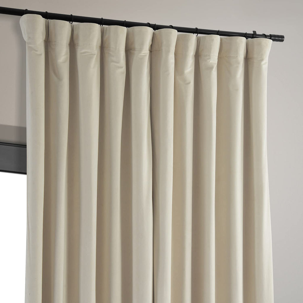 Hpd Half Price Drapes Signature Velvet Thermal Blackout Curtains For Living Room 120 Inch Long (1 Panel) Rod Pocket Insulated Blackout Curtains For Bedroom Window Curtains, 100W X 120L, Neutral Ground