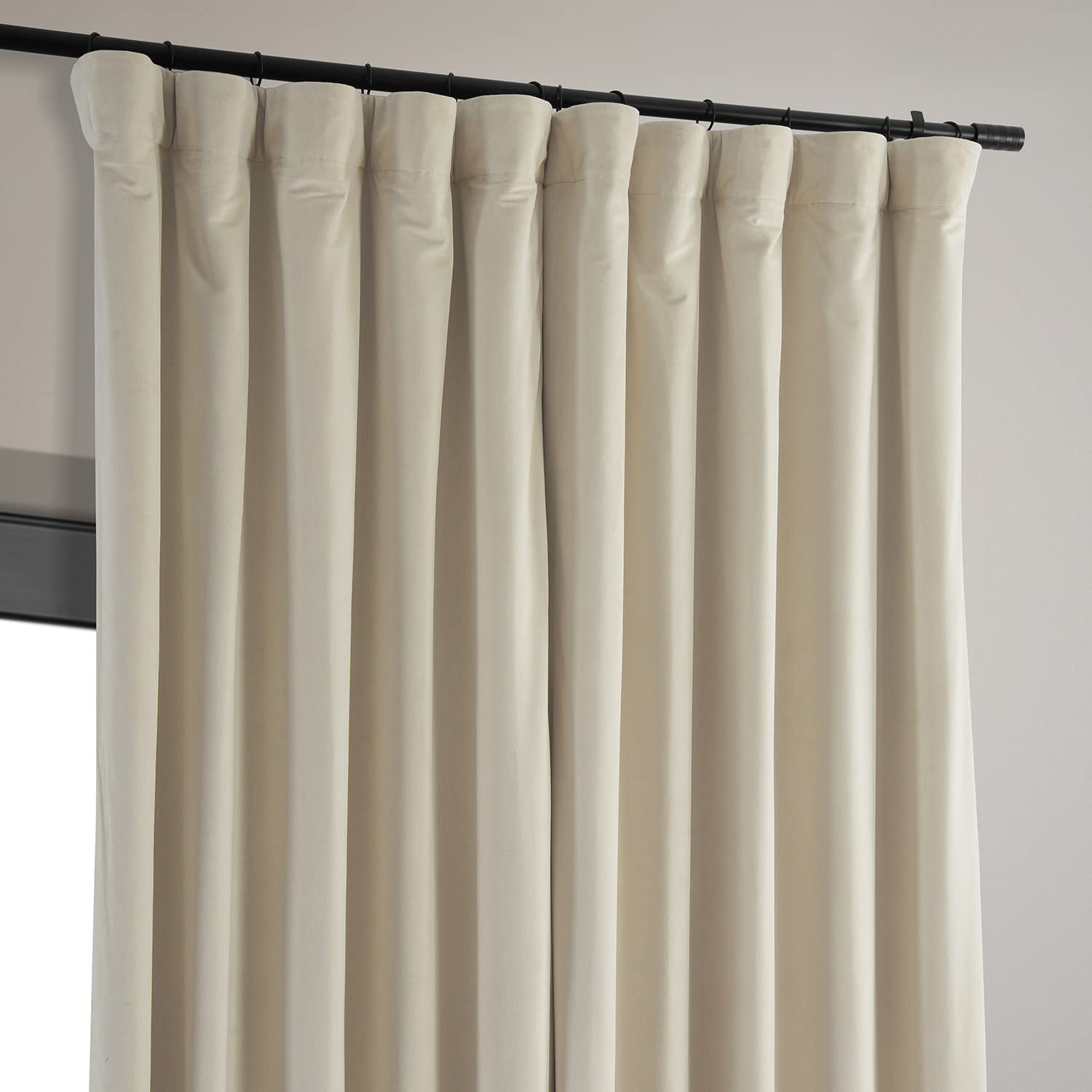 Hpd Half Price Drapes Signature Velvet Thermal Blackout Curtains For Living Room 120 Inch Long (1 Panel) Rod Pocket Insulated Blackout Curtains For Bedroom Window Curtains, 100W X 120L, Neutral Ground