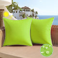 All Smiles Outdoor Waterproof Throw Pillow Covers 16X16 Set Of 2 Green Decorative Patio Tent Bed Sofa Living Room Furniture Sunb