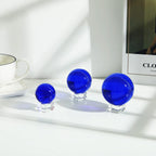 Longwin 50Mm(2 Inch) K9 Solid Crystal Ball With Free Stand Suncatcher (Blue)