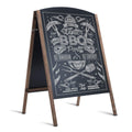 Tangkula 40 X 26 Inches A-Frame Chalkboard Sign, Rustic Wooden Double-Sided Standing Sidewalk Chalkboard Sign Sandwich Board, Id