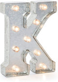 Darice Silver Metal Marquee Letter - K-9.87    Tall, Galvanized Finish
