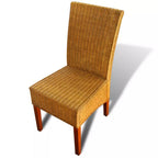 vidaXL 4X Dining Chair Garden Pation Courtyard Poolside Outdoor Furniture Modular Collection Handwoven Home Kitchen Furniture Seats Brown Rattan