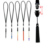 22 Anti-Loss Black Lanyard Pen Holder Silicone Pen Necklace For Teachers Construction Workers Doctors Nurses Attendants Carpente