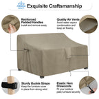 Outdoorlines Outdoor Waterproof Patio Loveseat Couch Cover - Uv Resistant Patio Sofa Furniture Covers Weatherproof Heavy Duty Glider Covers For Outdoor Furniture, 58Wx32.5Dx31H Inches, Camel