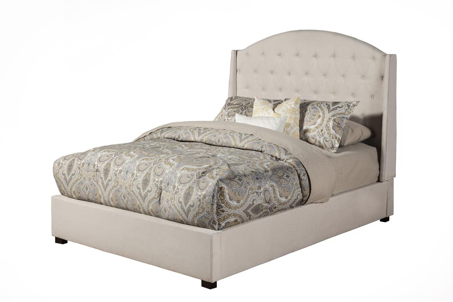 Alpine Furniture Ava Tufted Upholstered Panel Bed, California King Size