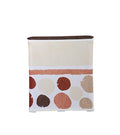 Premsons Laundry Bag for Clothes with Lid  Fabric Laundry Basket with Printed Stripe Design, Beige & Brown | Foldable Laundry B