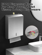 Mellbree E114 Toilet Paper Dispenser Keys - 10 Pack, Nickel Material, Gold Color Replacement Keys