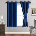 Jiuzhen Blackout Curtains With Tiebacks-Thermal Insulated, Light Blocking And Noise Reducing Grommet Curtain Drapes For Bedroom/Living Room, Set Of 2 Curtain Panels, 42X54 Inch Length, Classic Blue
