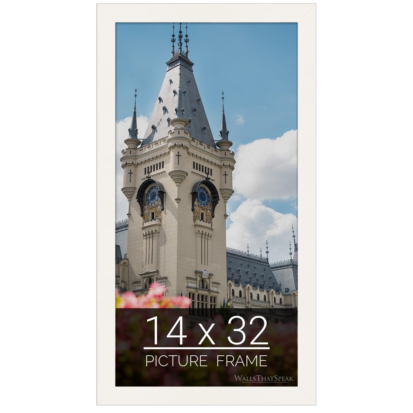 wallsthatspeak 14x32 white Picture Frame for Puzzles Posters Photos or Artwork
