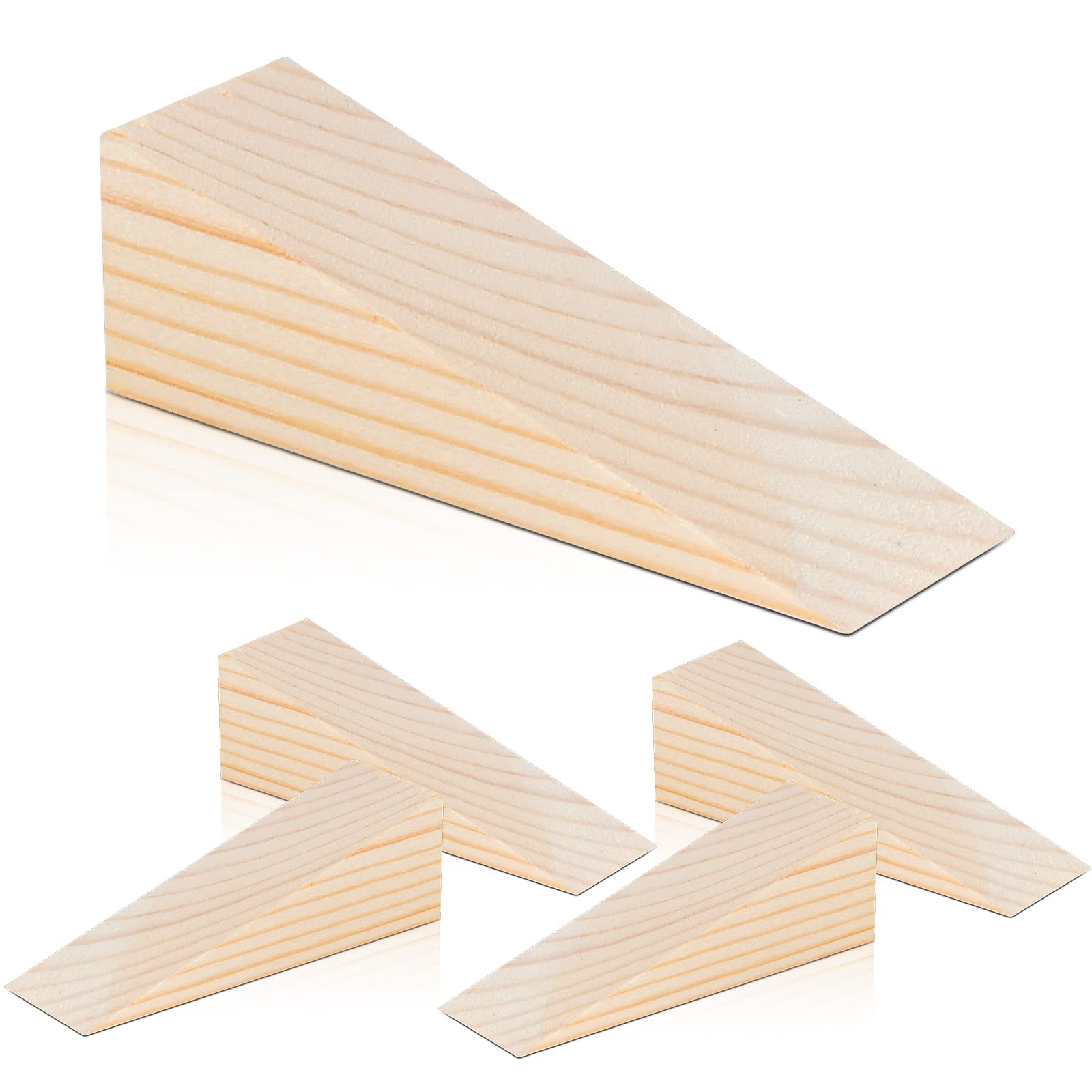 Elesunory 20 Pack Wooden Wedges For Chair Caning Supplies, Non Slip Wood Door Stopper, Triangle Wood Block For Chair Caning Door