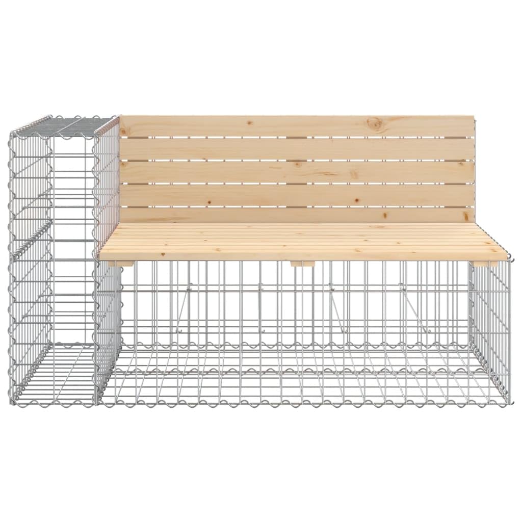 vidaXL Solid Pinewood Garden Bench with Galvanized Steel Base - Compact Outdoor Patio Seating, Natural Pine, 96.1x28x25.8