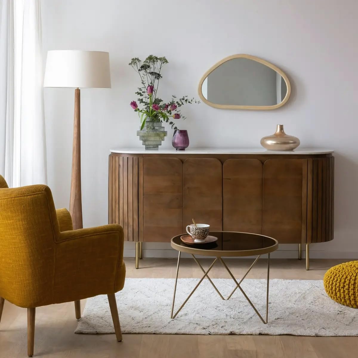 The Attic Carlston Sideboard Large, Multipurpose Cabinet For Kitchen And Living Room Storage, Classy Sideboard, Solid Mango Wood