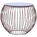 vidaXL Coffee Table, Round End Table with Metal Frame, Sofa Table with Storage, Home Furniture for Living Room, Scandinavian Style, Gold
