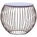 vidaXL Coffee Table, Round End Table with Metal Frame, Sofa Table with Storage, Home Furniture for Living Room, Scandinavian Style, Gold