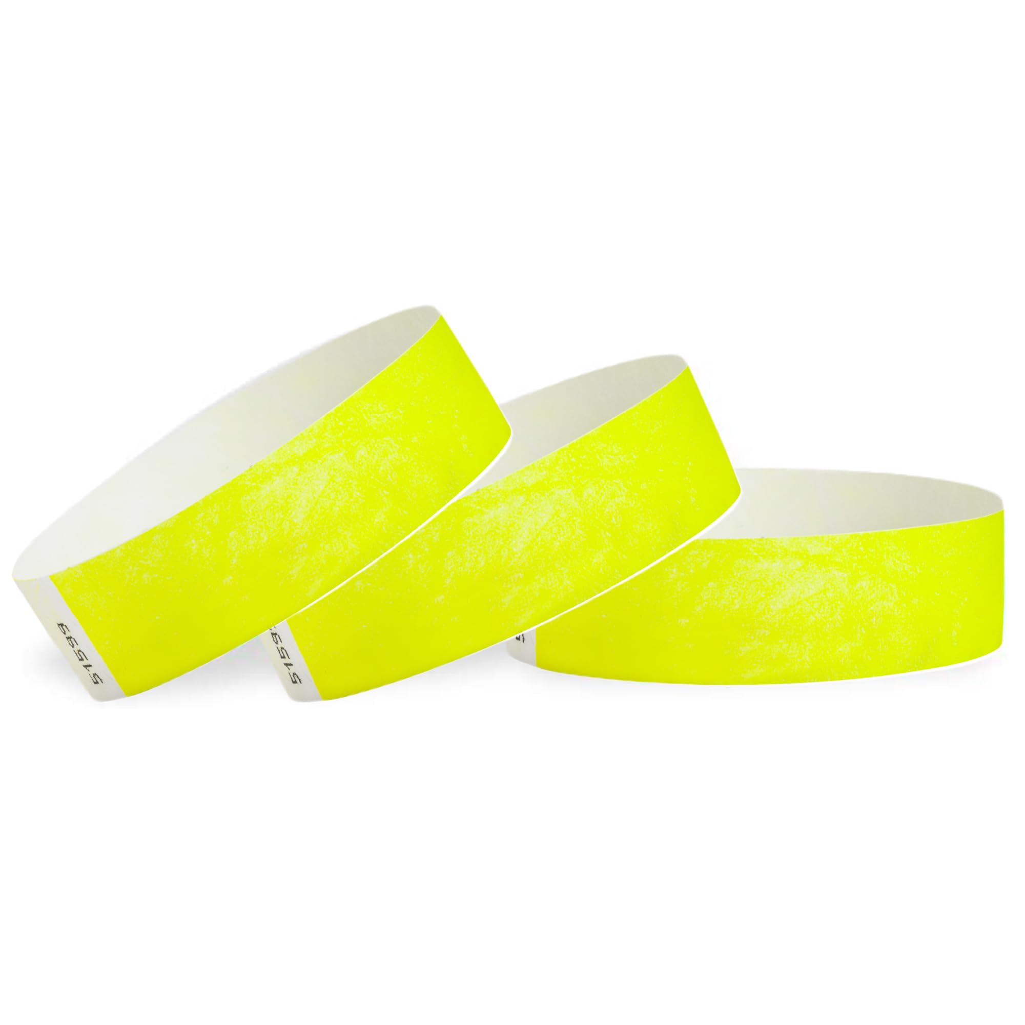 Wristco Neon Yellow Tyvek Wristbands For Events - 100 Count - Tamper-Proof Design & Fluorescent Color Prevent Reuse - Premium-Gr