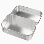 Hulless 2 Pcs Metal Box Kit - Silver Hinged Portable Storage Boxes, 4.5x3.3x0.9 Inch, Ideal for Organizing and Storing Items