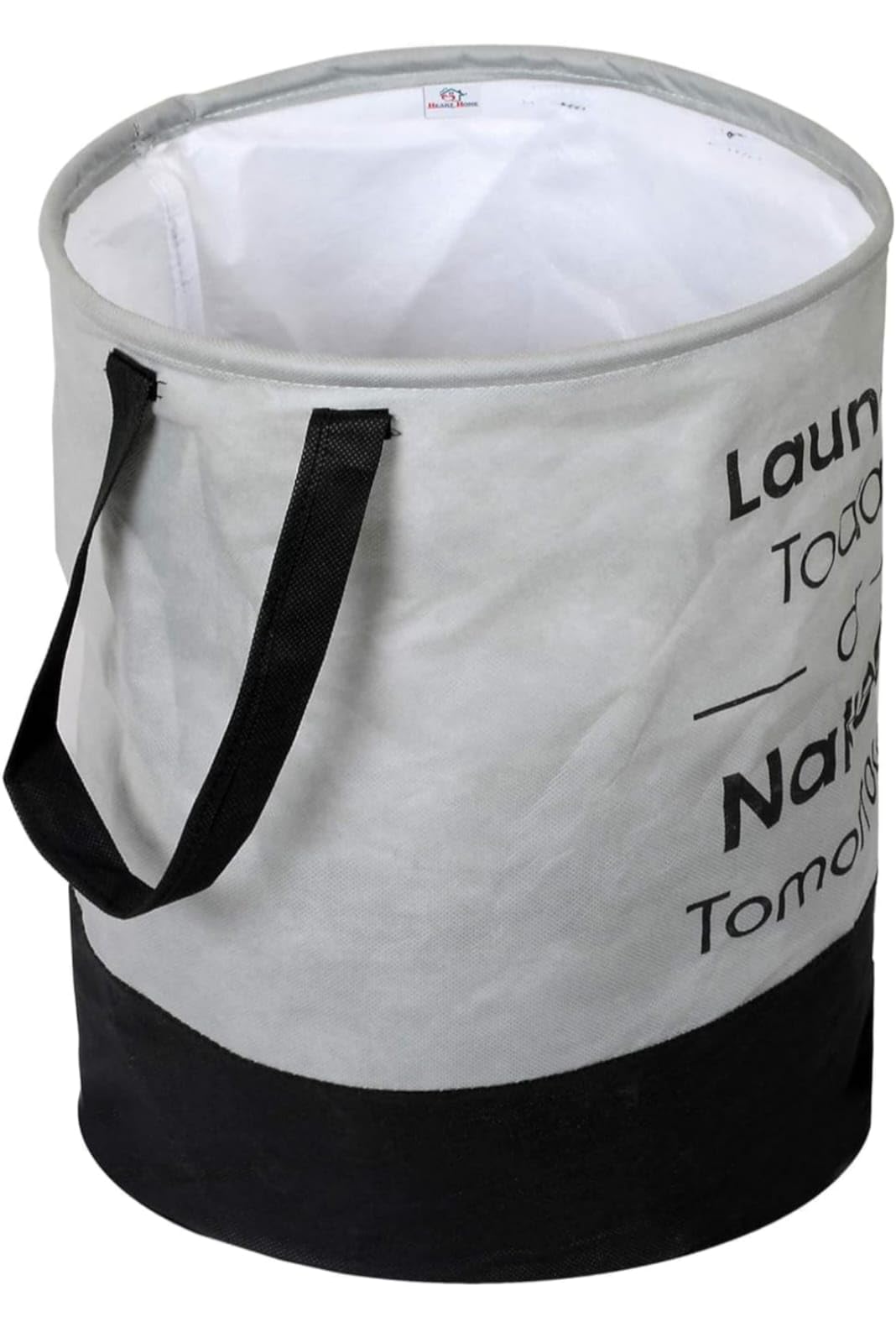 Foldable Laundry Bag with Handles, Grey and Black, Funny Quote Print, Clothes Hamper