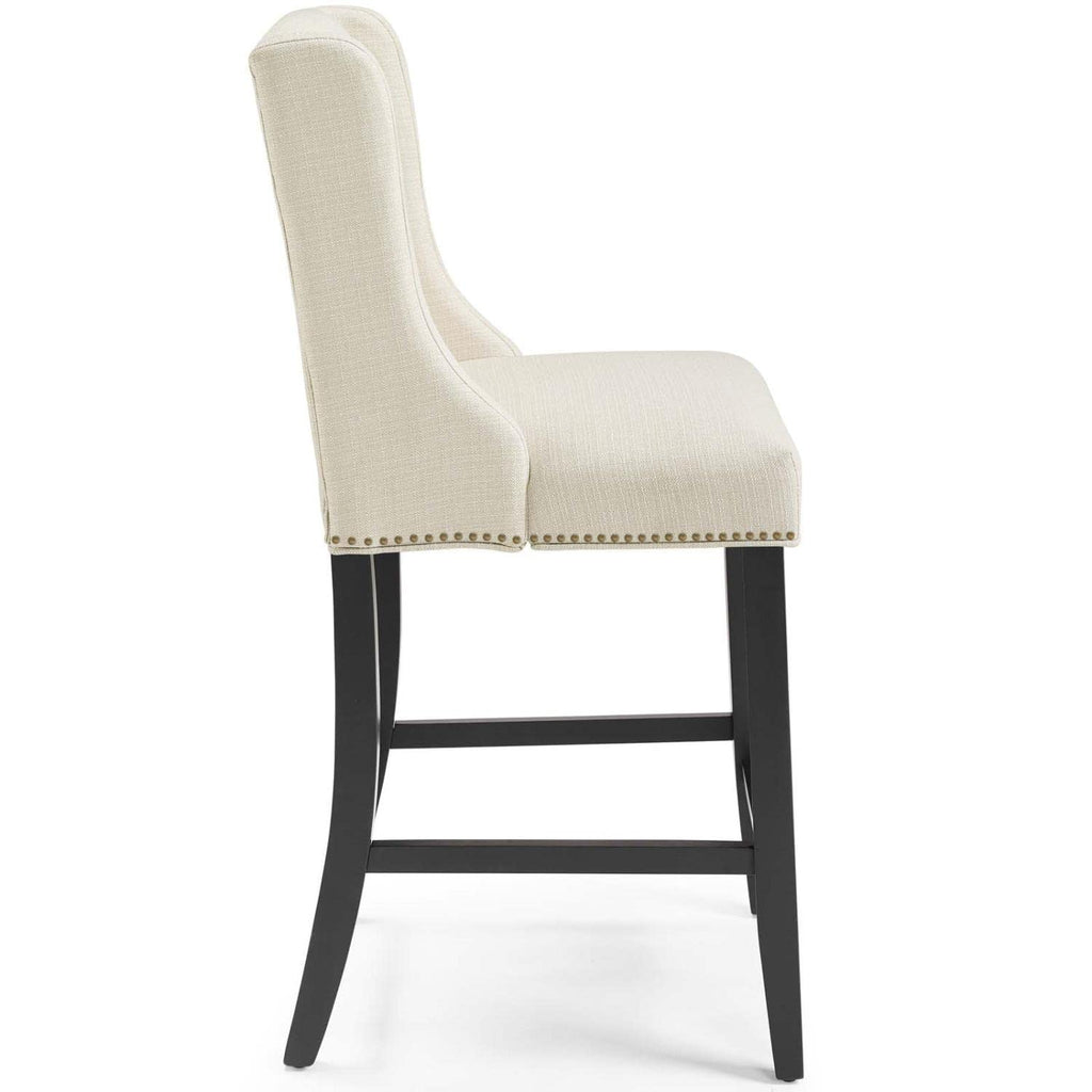 Modway Baron Counter Stool Upholstered Fabric Set Of 2, Beige