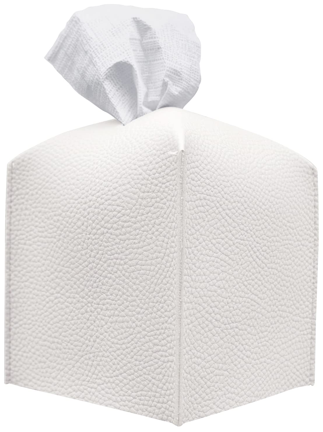 Carrotez Tissue Box Cover, Refined Modern PU Leather Square Holder - Decorative Holder/Organizer for Bathroom Vanity Countertop,