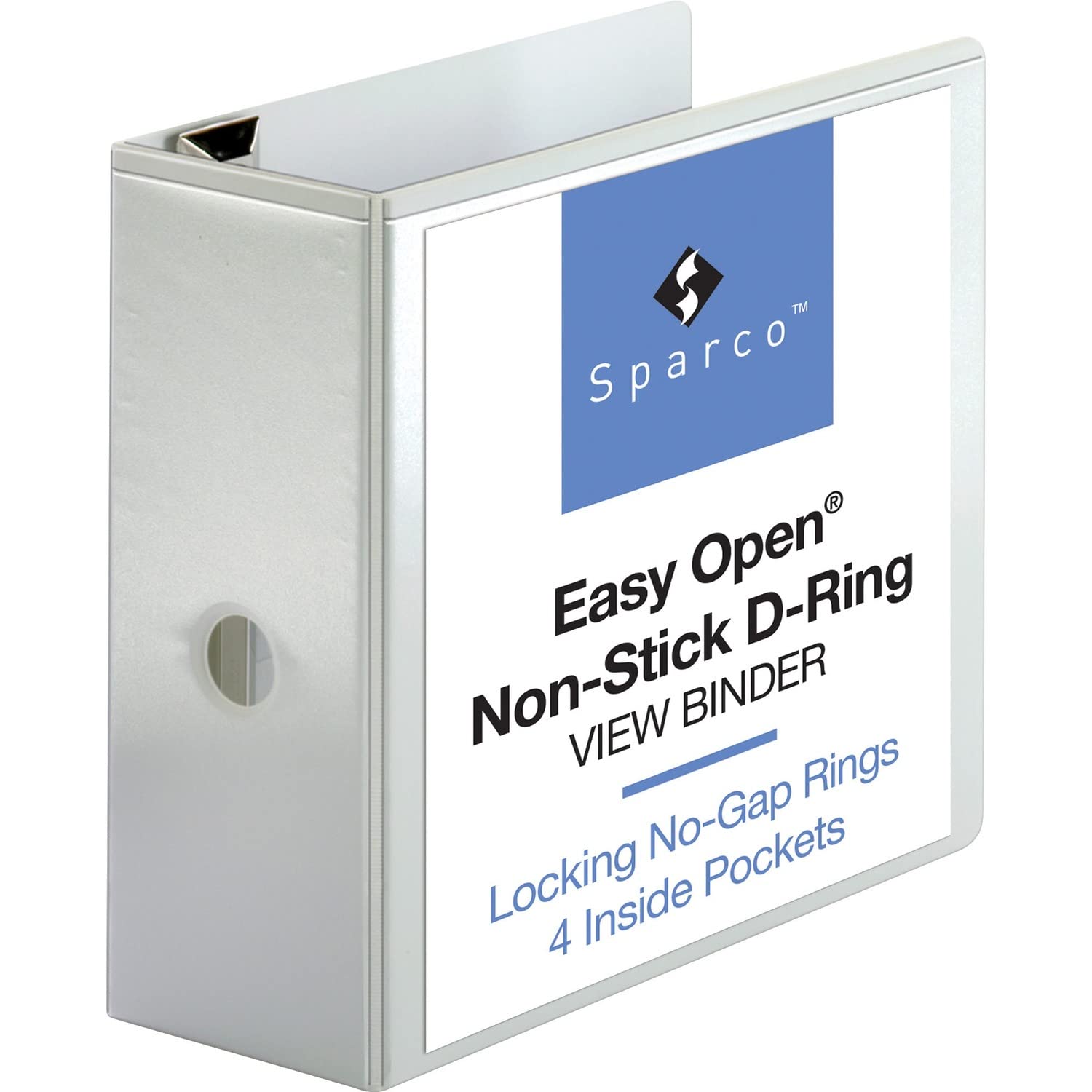 Sparco 26965 Locking D-Ring View Binder,5-Inch Capacity,11-Inch X8-1/2-Inch ,White