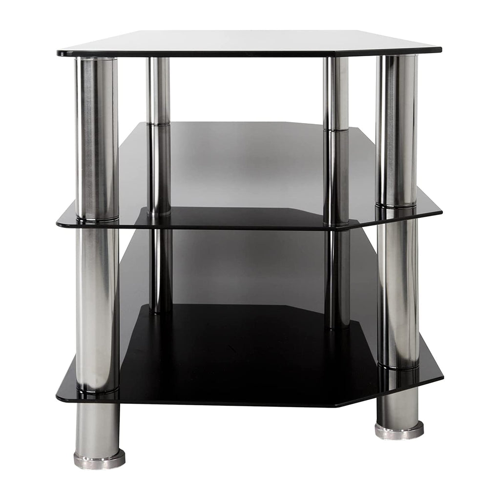 Better Home Products Adele Tempered Glass Tv Stand For 43-Inch Tv In Black