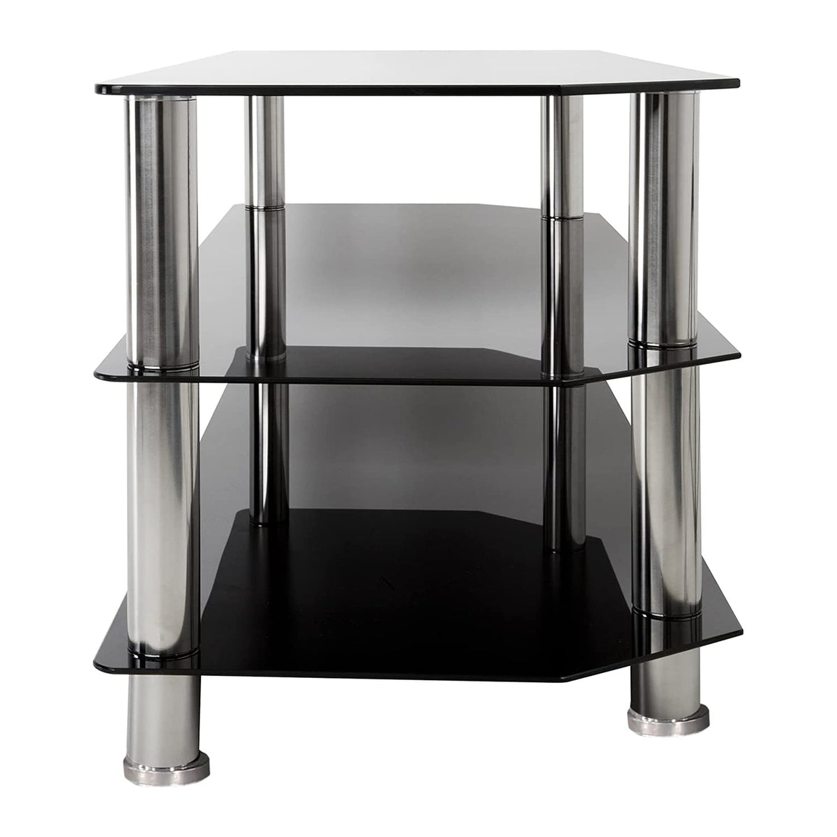 Better Home Products Adele Tempered Glass Tv Stand For 43-Inch Tv In Black
