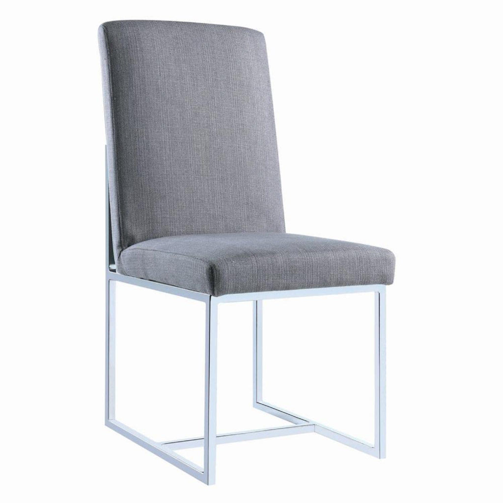 Jackson Floating Dining Chairs Grey and Polished Chrome (Set of 2) 107143
