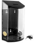 Mcb - Rounded Acrylic Box - Charity Box - Donation Box - Collection Box - Tip Container - Kupat Tzedakah (Black)