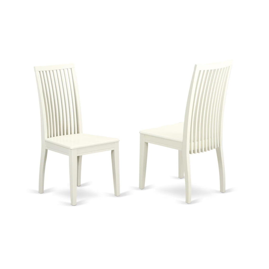 East West Furniture Lgip7-Lwh-W 7 Piece Dining Set Consist Of A Rectangle Dining Room Table With Butterfly Leaf And 6 Wood Seat Chairs, 42X84 Inch, Linen White