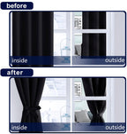 Hiasan Short Black Out Curtains 36 Inch Long, Bathroom Small Window Curtains Rod Pocket & Back Tab Thermal Insulated Halloween D
