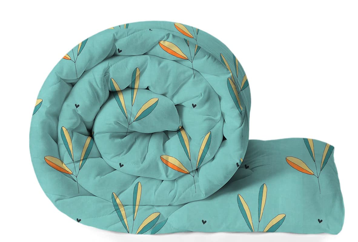 Bsb Home 220 Gsm Reversible Microfiber Ac Comforter/Blanket/Quilt/Duvets For Winter Single Size Bed (240X152 Cm, Light Green)