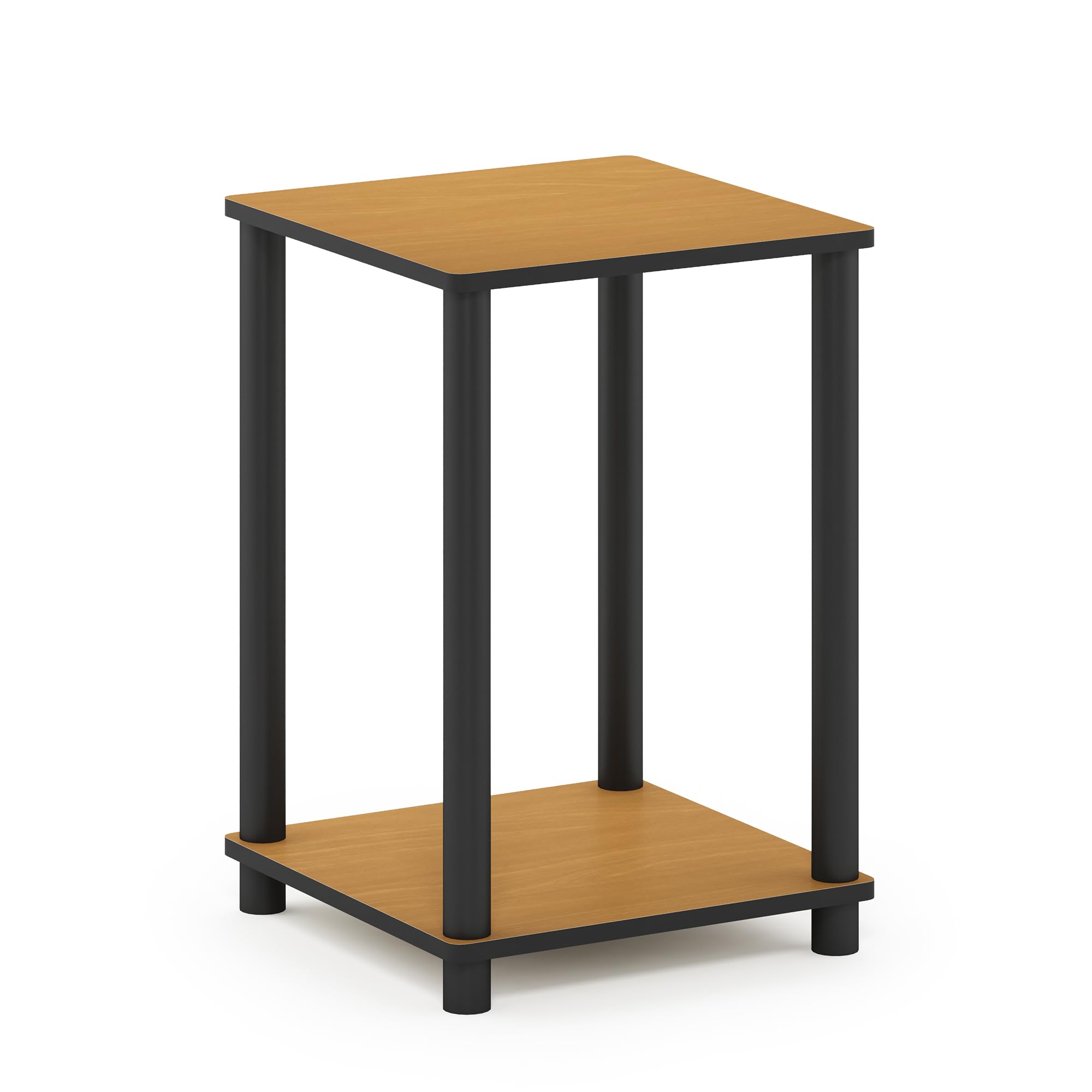 Furinno Turn-N-Tube End Table, 1-Pack, Light Cherry/Black