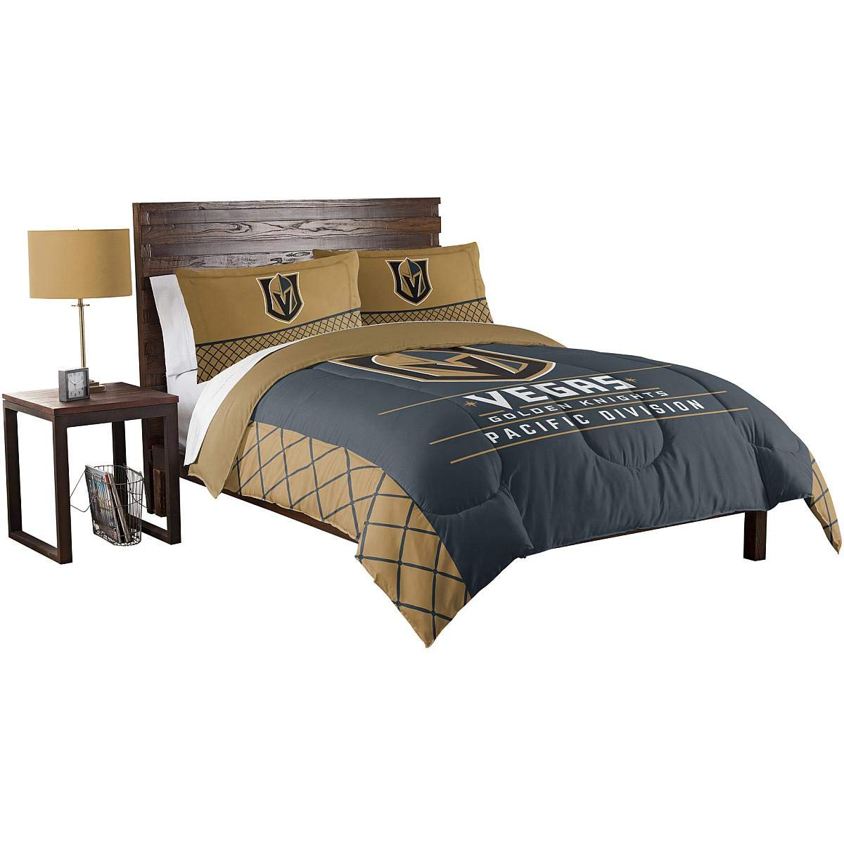 Northwest NHL Vegas Golden Knights Comforter and Sham Set, Full/Queen, Draft