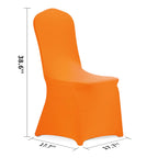 Peomeise Stretch Spandex Chair Cover For Wedding Party Dining Banquet Event (Orange, 6)