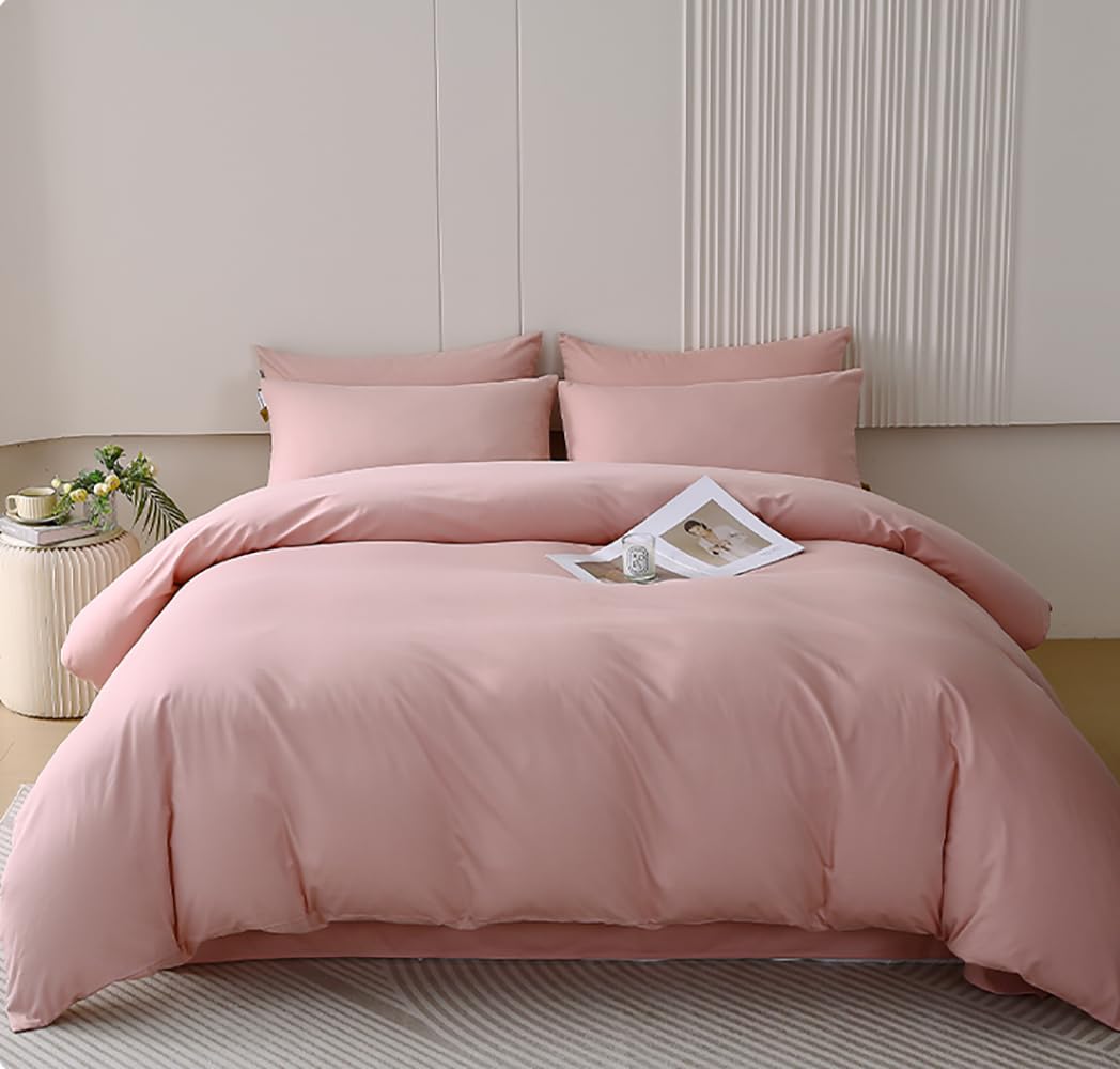 Houseri Pink Comforter Set Full Light Pink Bedding Comforter Full Size Blush Pink Comforter For Teen Girls Rose Pink Bedding Mau