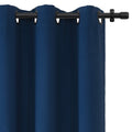Rose Home Fashion RHF Blackout Thermal Insulated Curtain - Antique Bronze Grommet Top for Bedroom 52W by 84L Inches- Navy